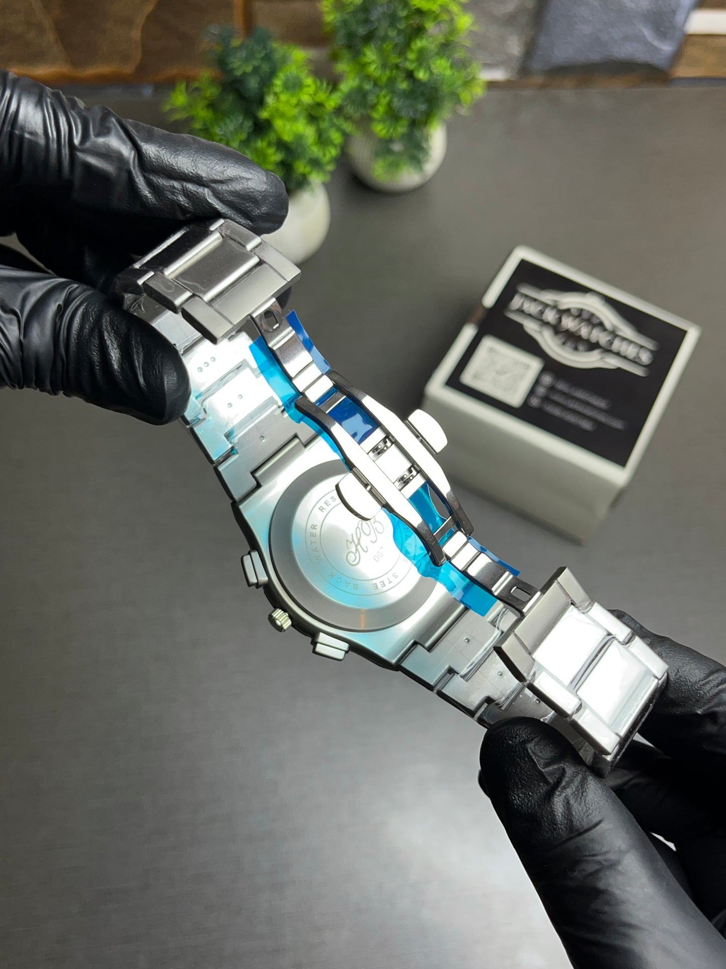 HB Silver Arabic Dial Watch
