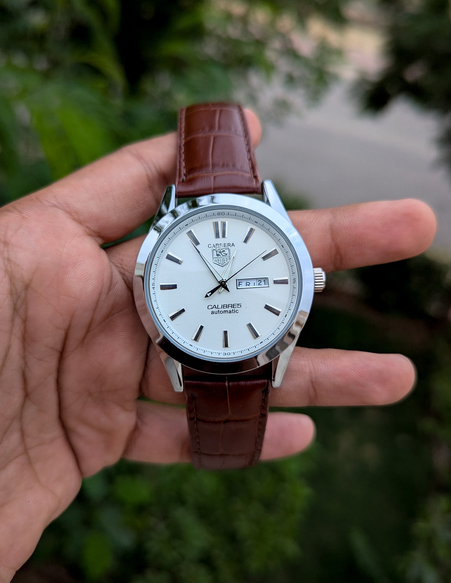 Tag Heuer Calibre 5 Leather Strap Watch