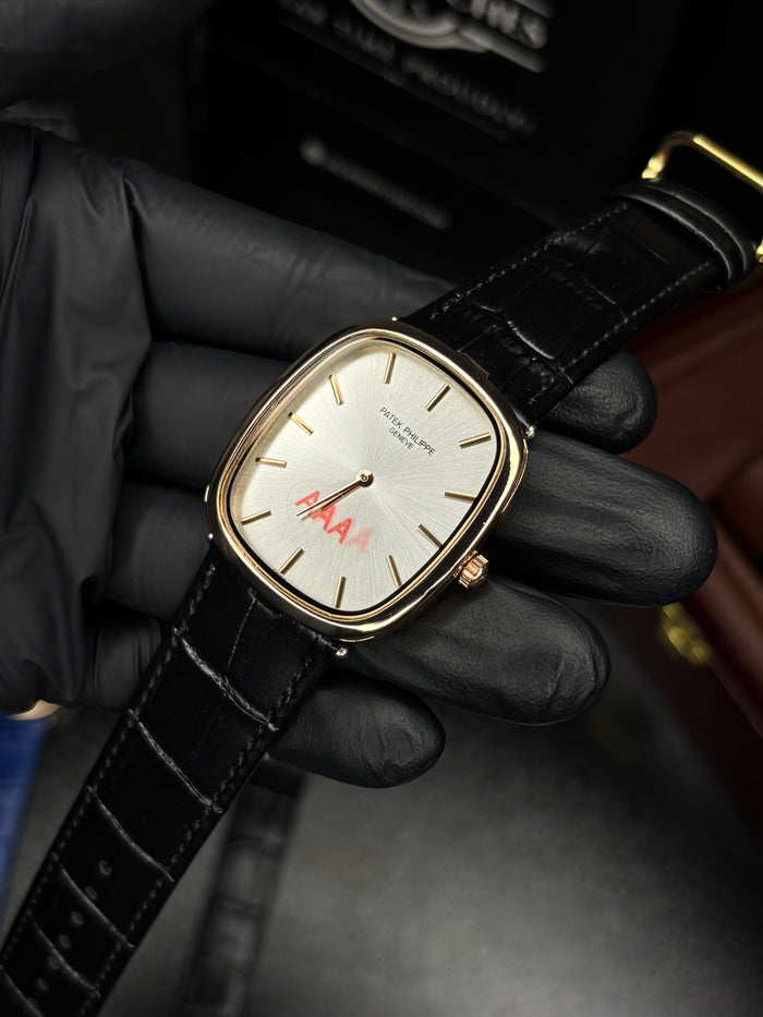Patek Golden Ellipse Leather Straps Quartz - Copper Case