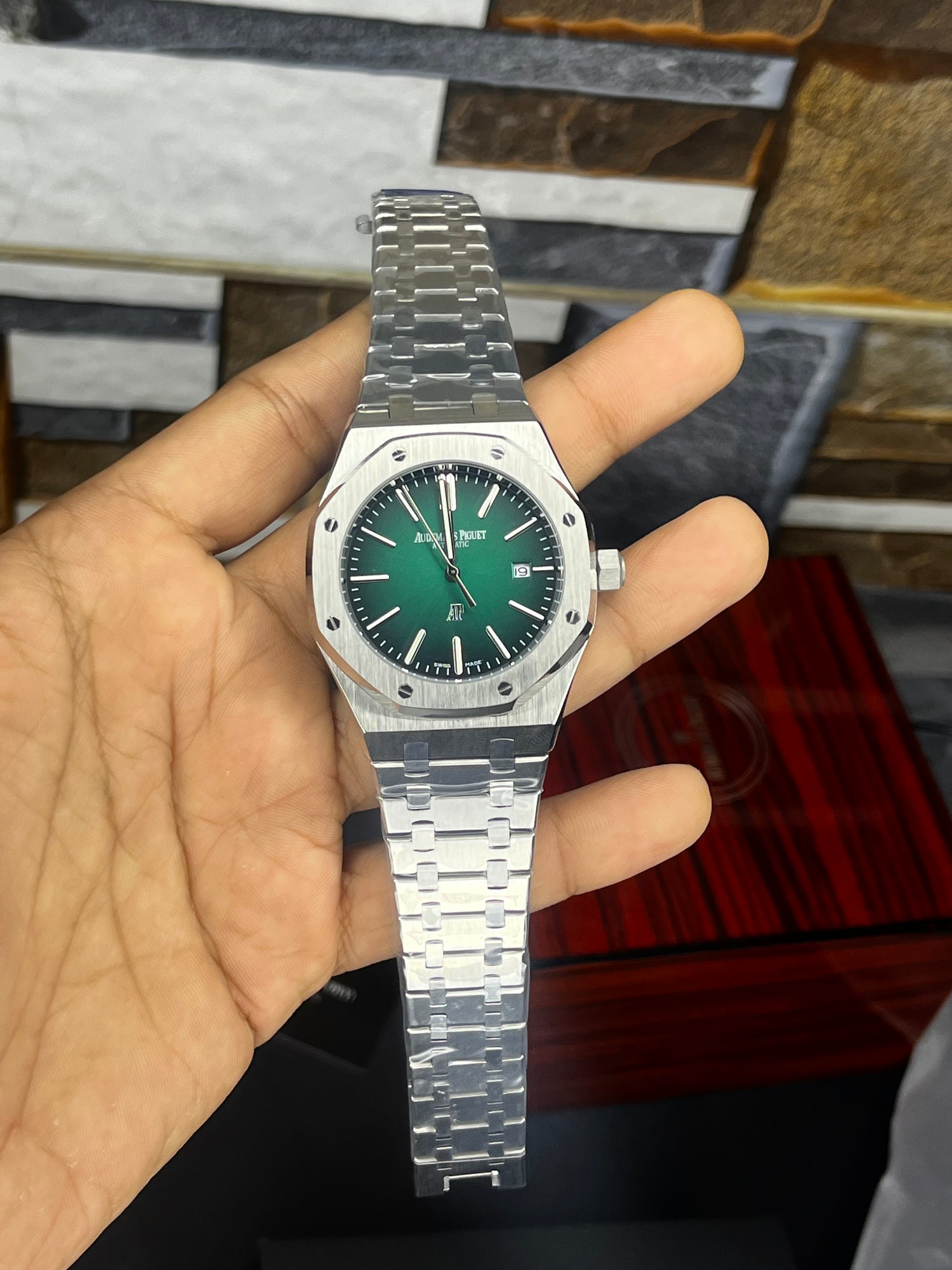 AP RYL Oak SIlver Automatic Master - Green Dial