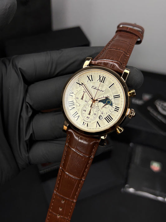 Chenxi Leather Strap Chronograph Watch