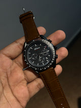 Bolaomo Racing Chronograph Leather Strap Watch