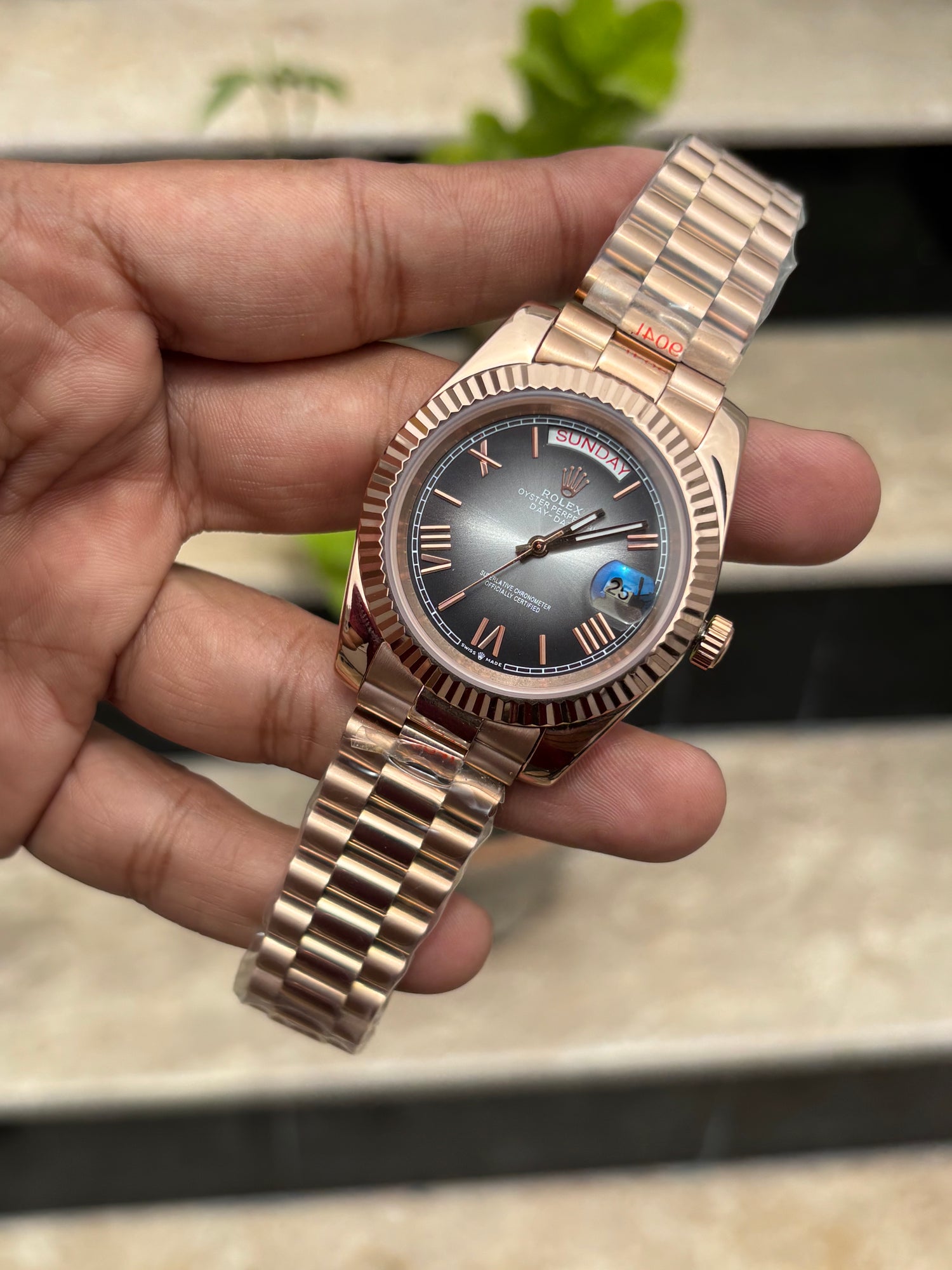 RLX Day-Date Automatic Rose Gold - Slate Ombré