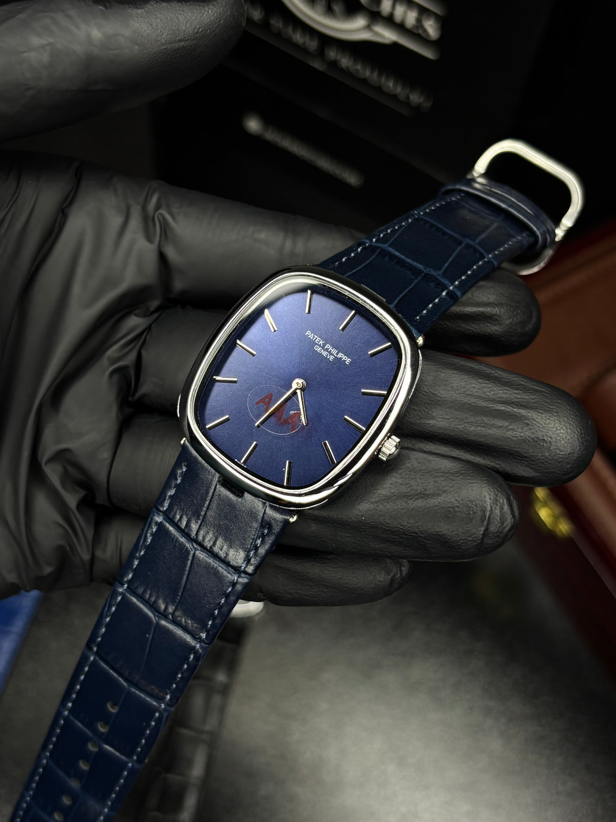 Patek Golden Ellipse Leather Straps Quartz - Silver Case