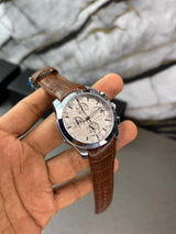 Tsot Leather Strap Chronograph Watch