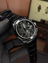Tsot Leather Strap Chronograph Watch