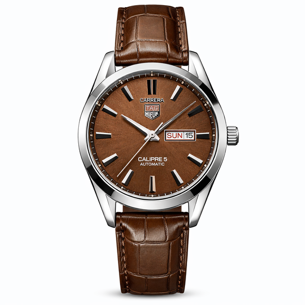 Tag Heuer Calibre 5 Leather Strap Watch