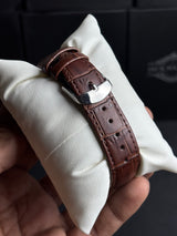 Al Falah Dual Time Leather Strap Watch