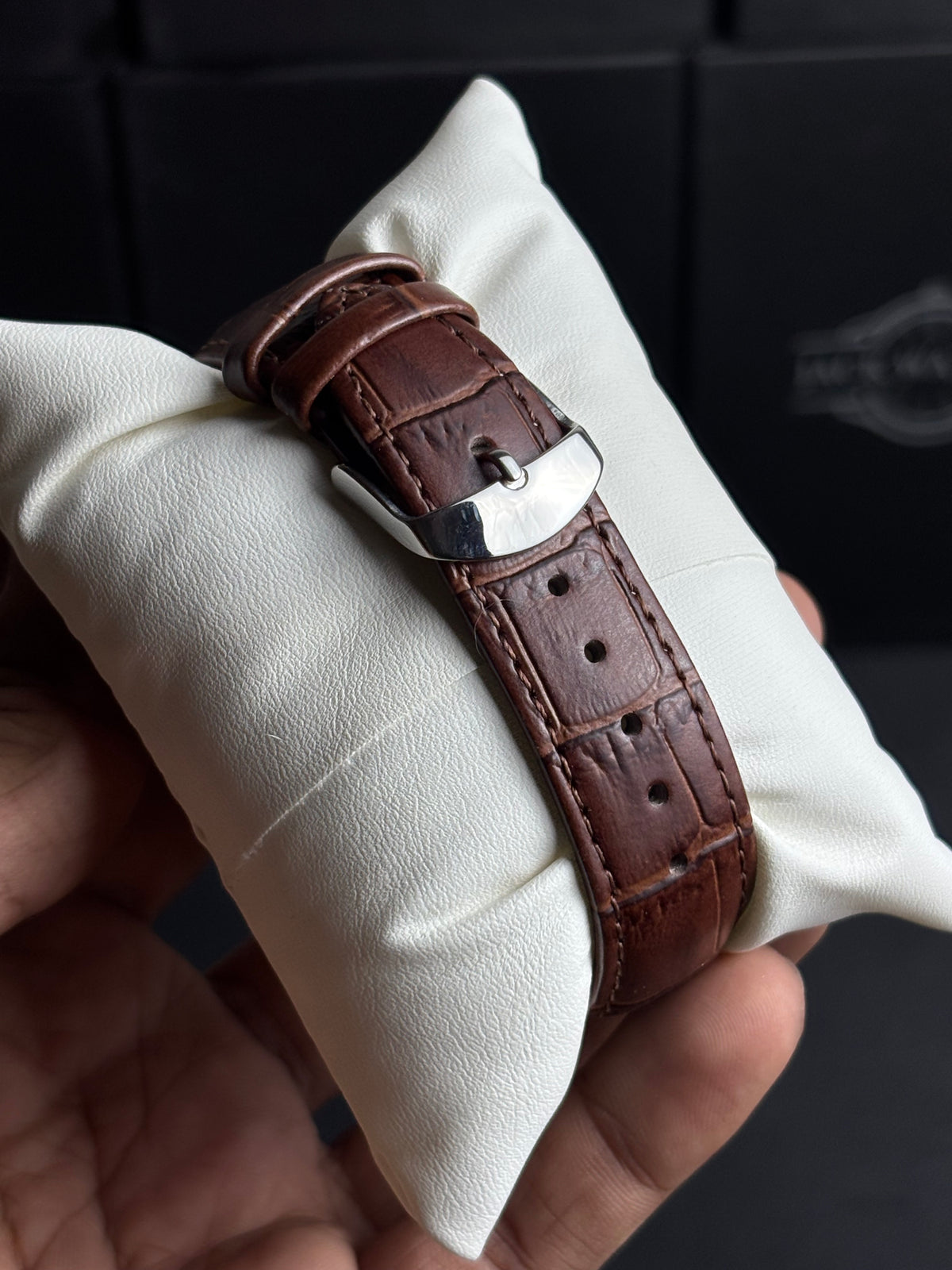Al Falah Dual Time Leather Strap Watch