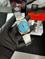 Tsot PRX 38mm Ice Blue Waffle Dial Automatic
