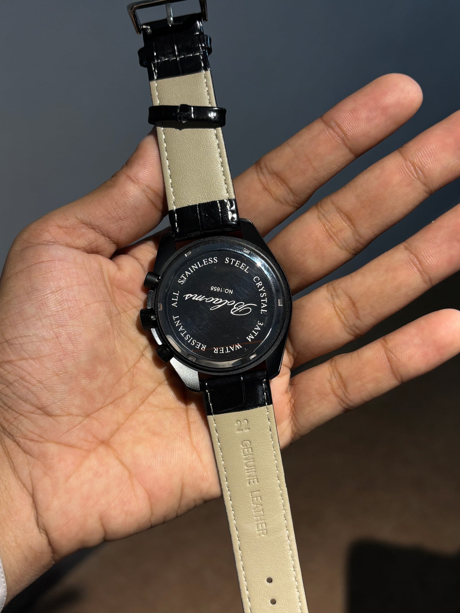 Bolaomo Racing Chronograph Leather Strap Watch