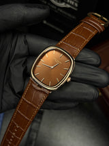 Patek Golden Ellipse Leather Straps Quartz - Copper Case