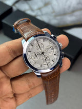 Tsot Leather Strap Chronograph Watch