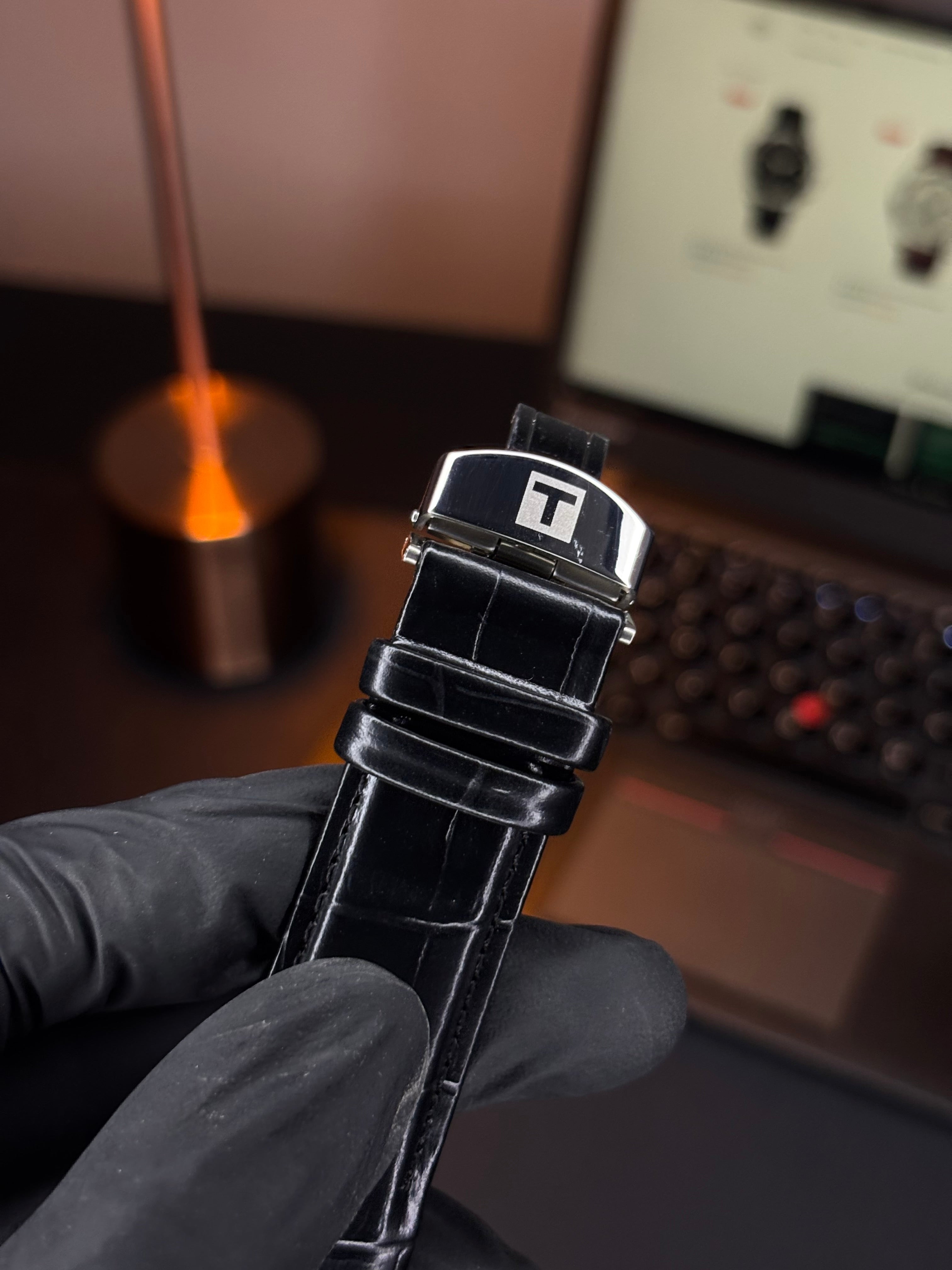 Tsot Leather Strap Chronograph Watch