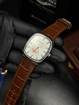 Patek Golden Ellipse Leather Straps Quartz - Silver Case