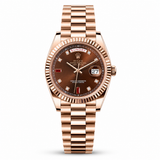 RLX Day-Date Automatic Rose Gold - Chocolate Diamond Dial