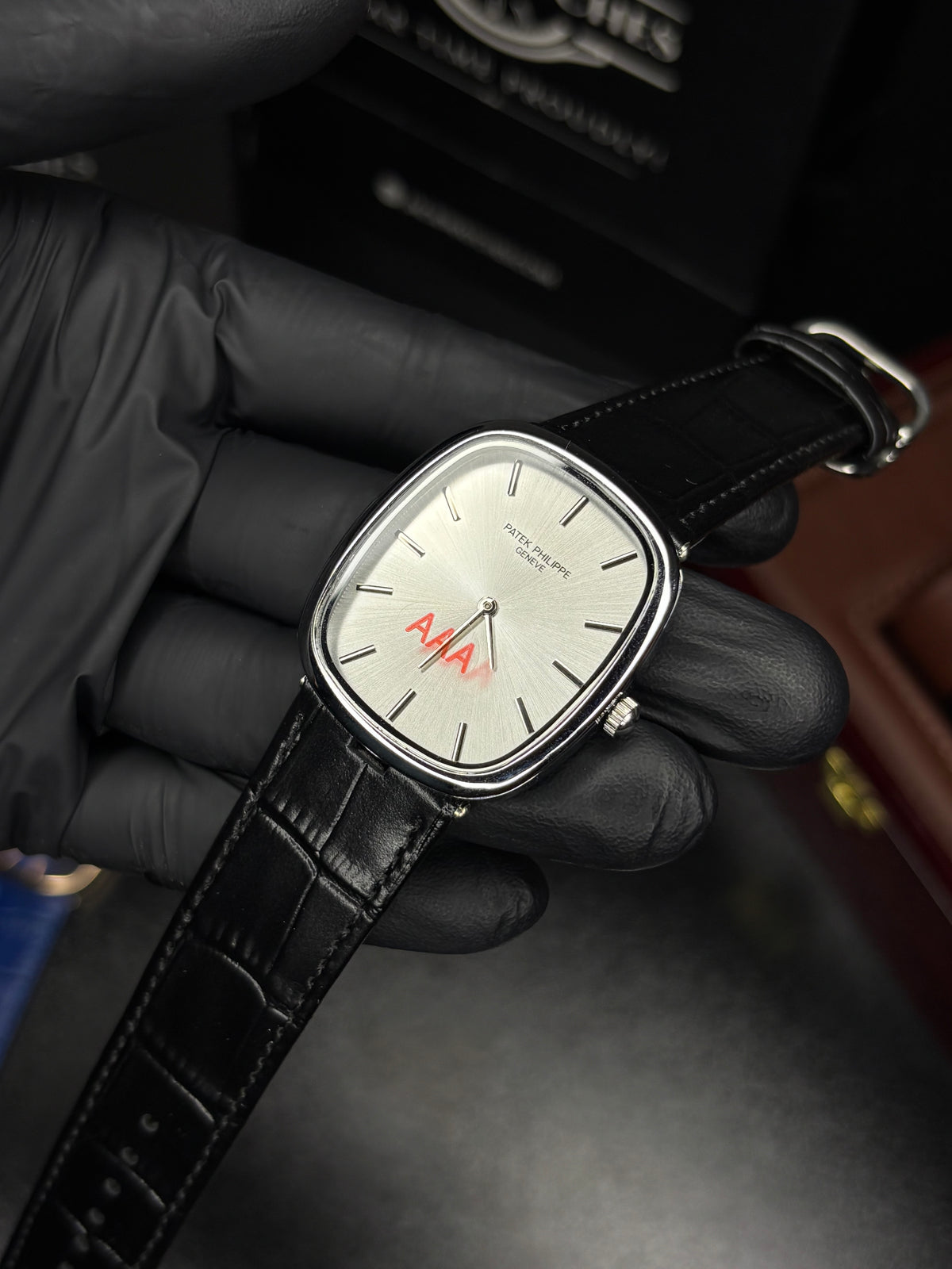 Patek Golden Ellipse Leather Straps Quartz - Silver Case
