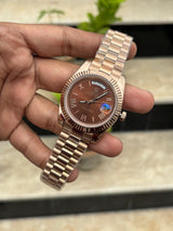 RLX Day-Date Automatic Rose Gold - Chocolate Roman