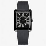 Classic Square Dial Silicone Strap Watch - Black Dial