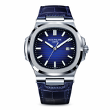 Patek Nautilus Leather Strap Master Lock - Full Blue