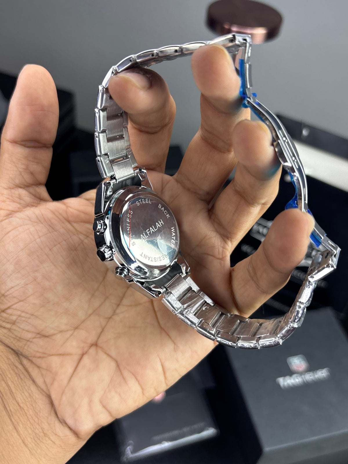 Al Falah Dual Time Watch - Silver