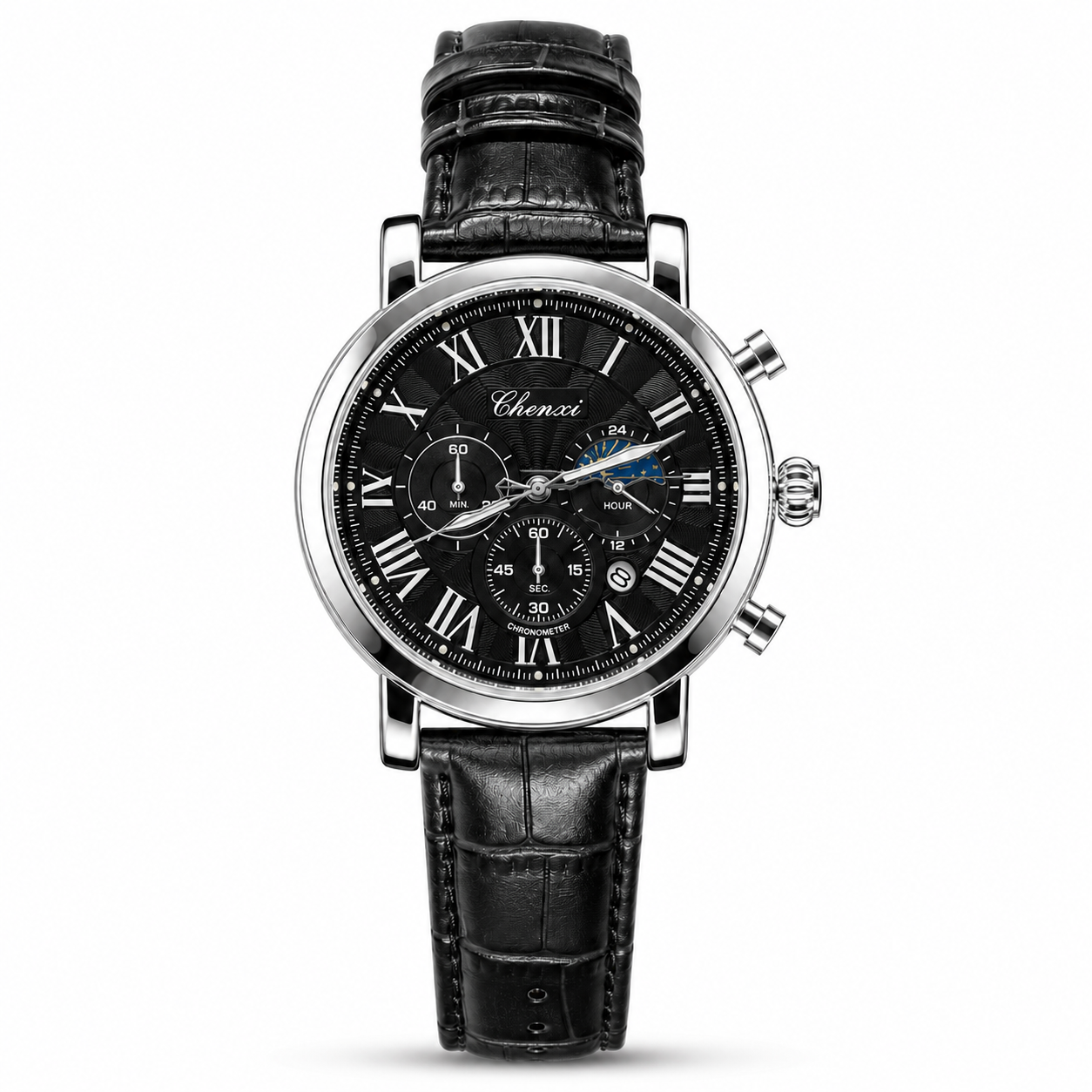 Chenxi Leather Strap Chronograph Watch