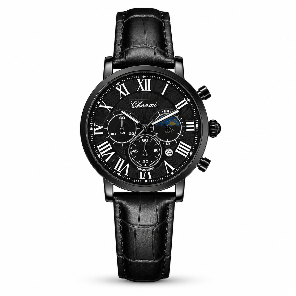 Chenxi Leather Strap Chronograph Watch