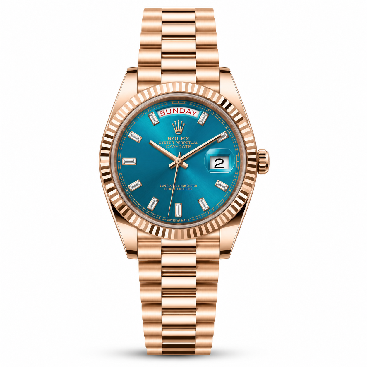 RLX Day-Date Automatic Rose Gold - Blue Dial