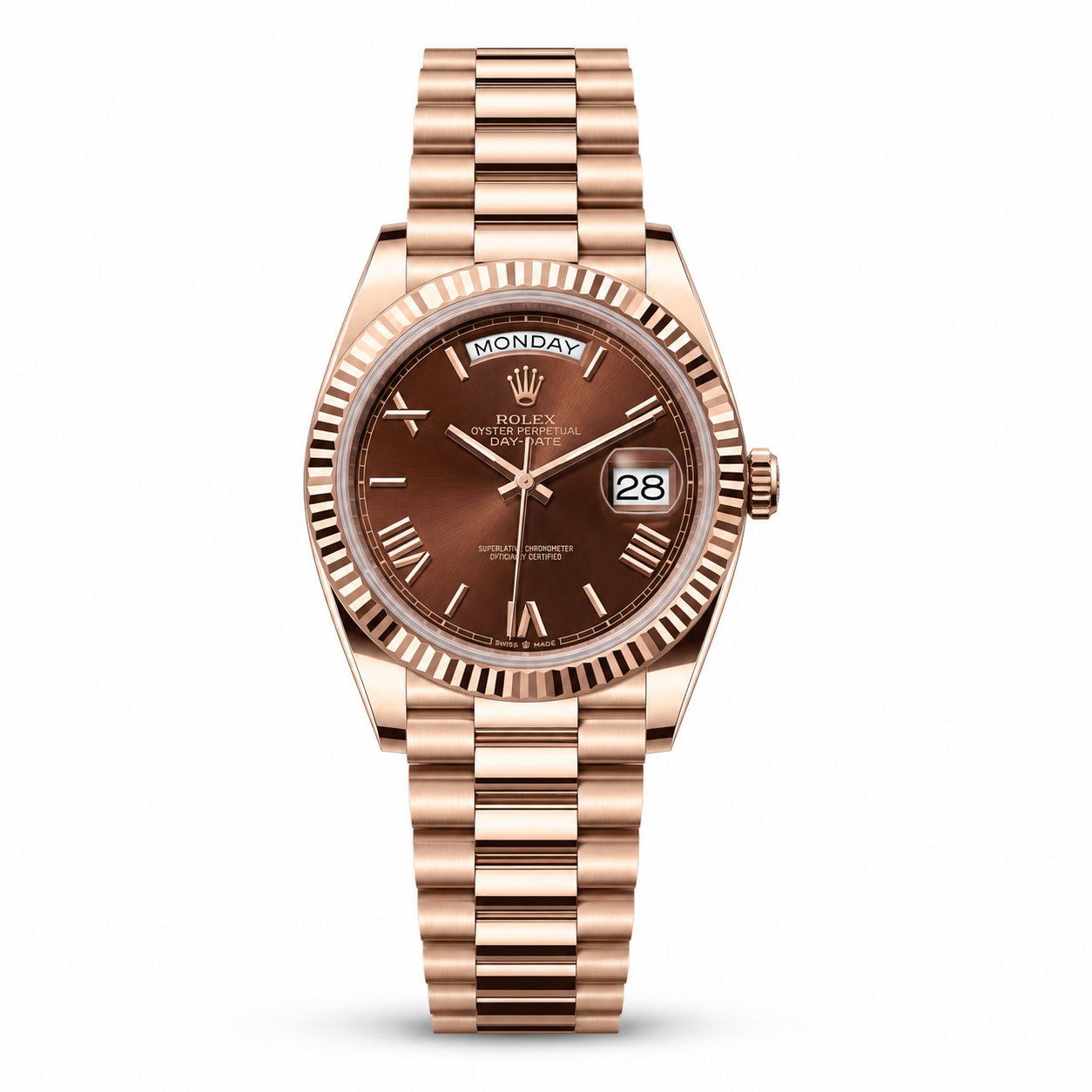 RLX Day-Date Automatic Rose Gold - Chocolate Roman