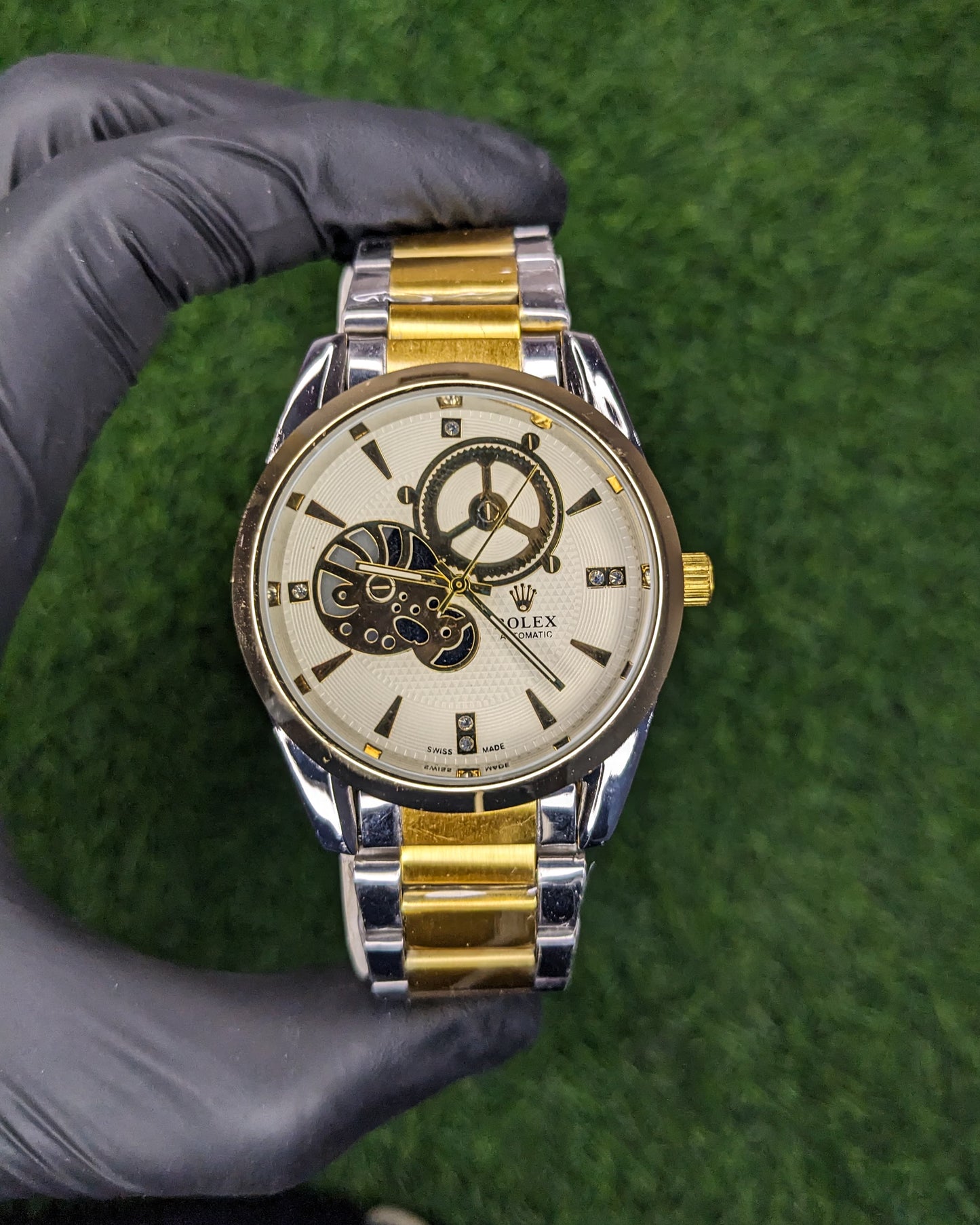 White Dial - Golden Stainless Steel Watch