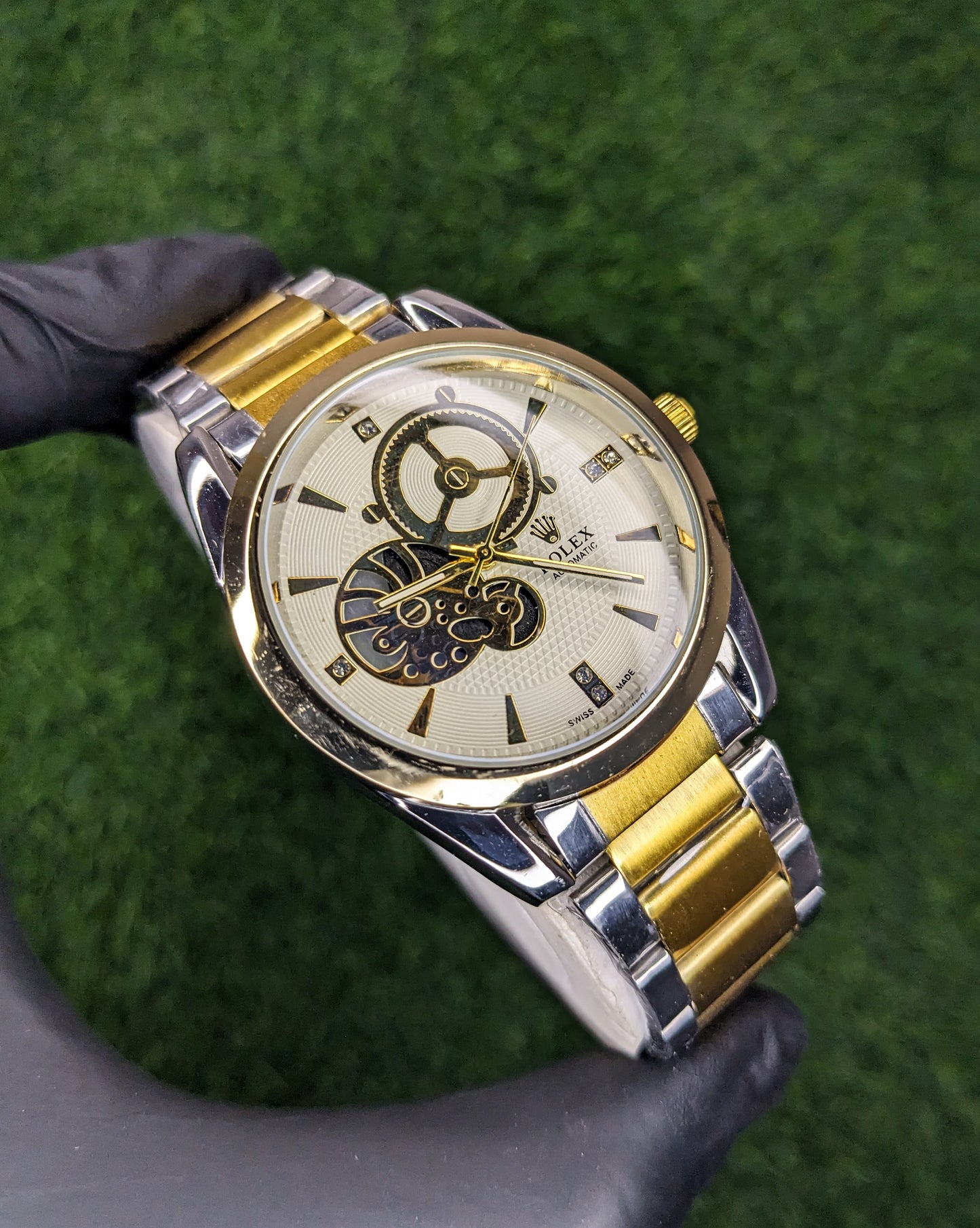 White Dial - Golden Stainless Steel Watch