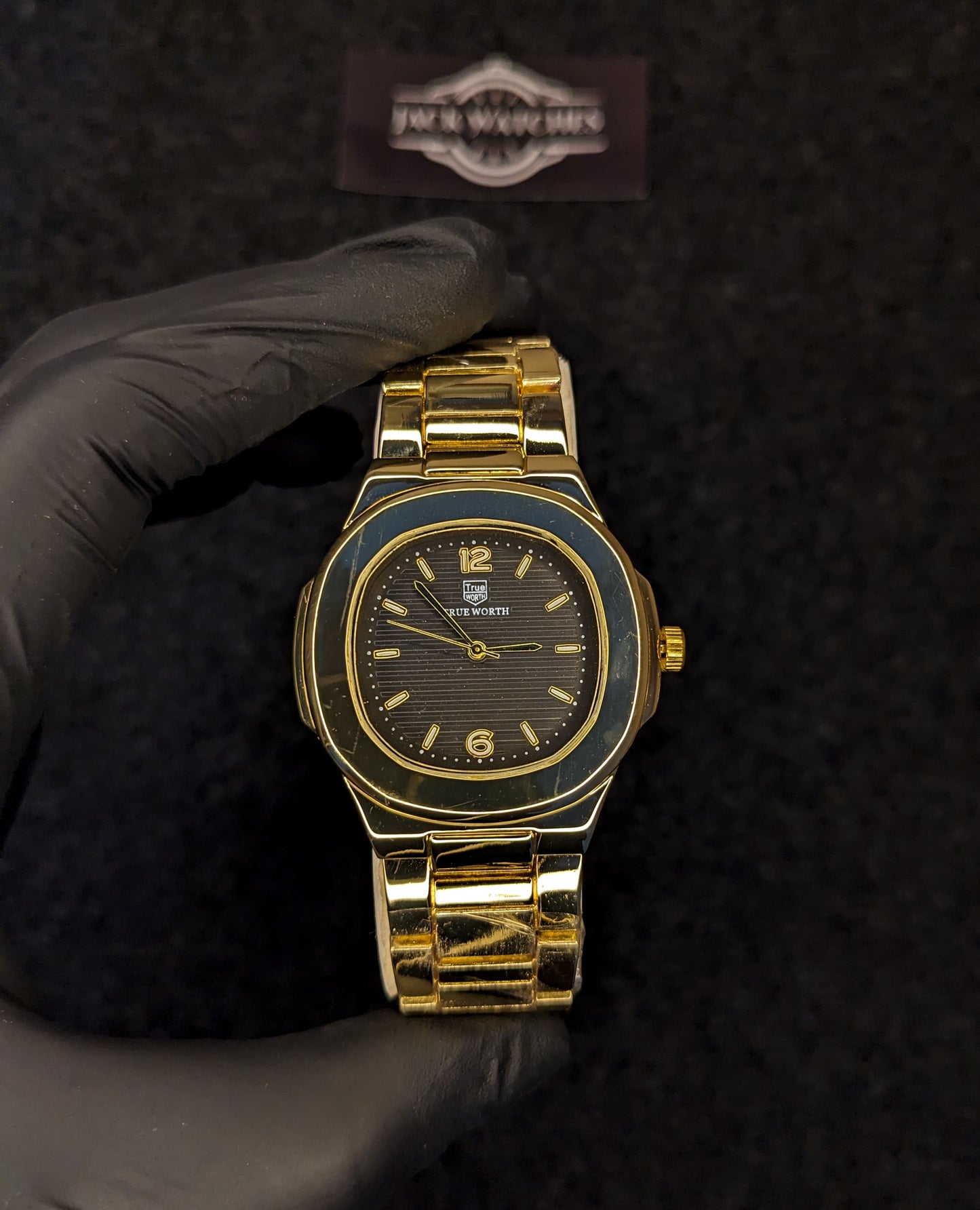 True Worth Nautilus Watch - Golden With Black Dial