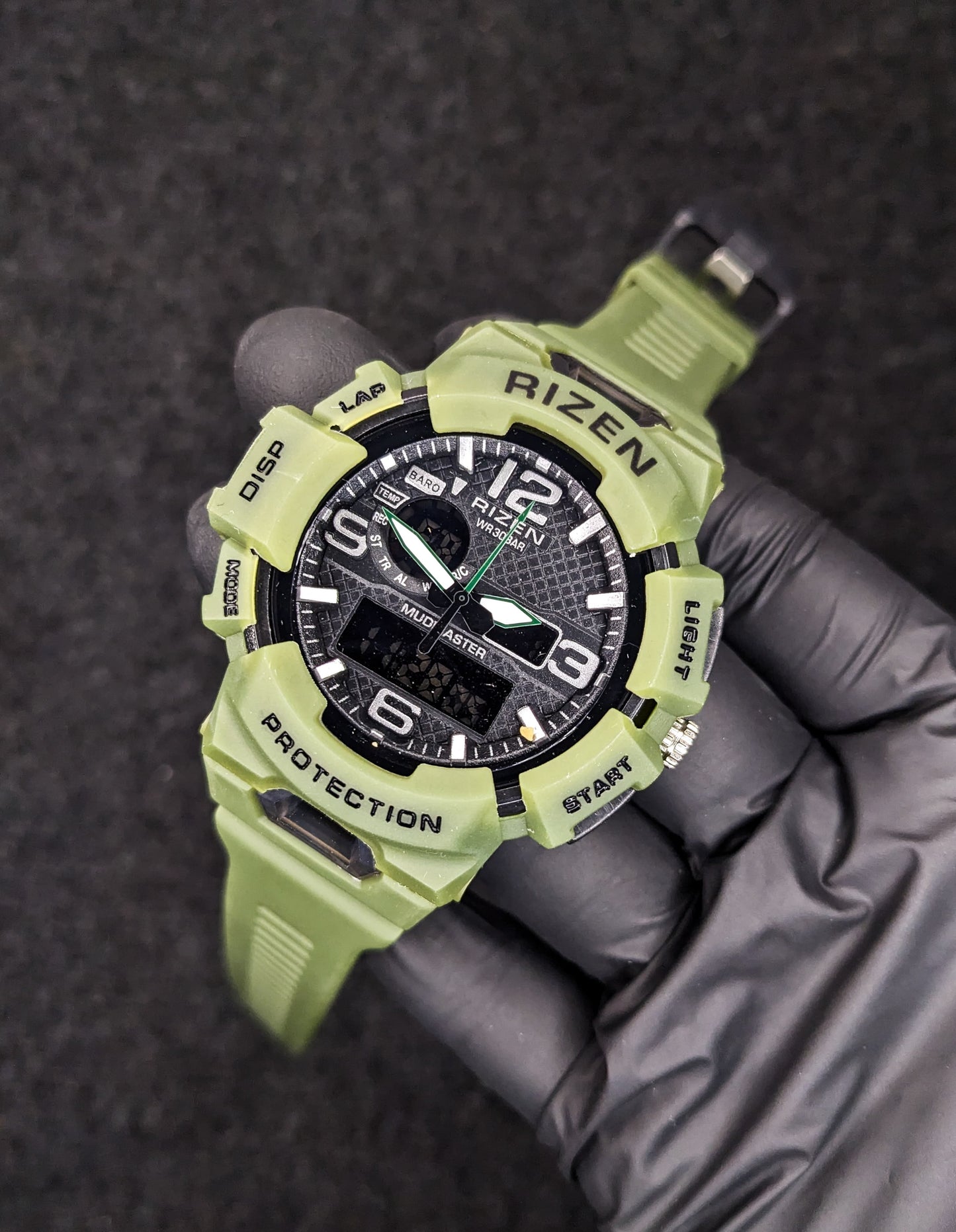 Rizen Dual Time Sport Watch - Green