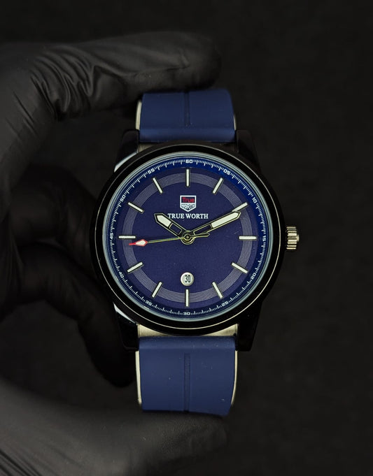 True Worth Silicon Strap Watch With Magnetic Lock - Blue