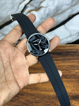 UP Arabic Dial Watch with Leaves Texture | Magnetic Lock