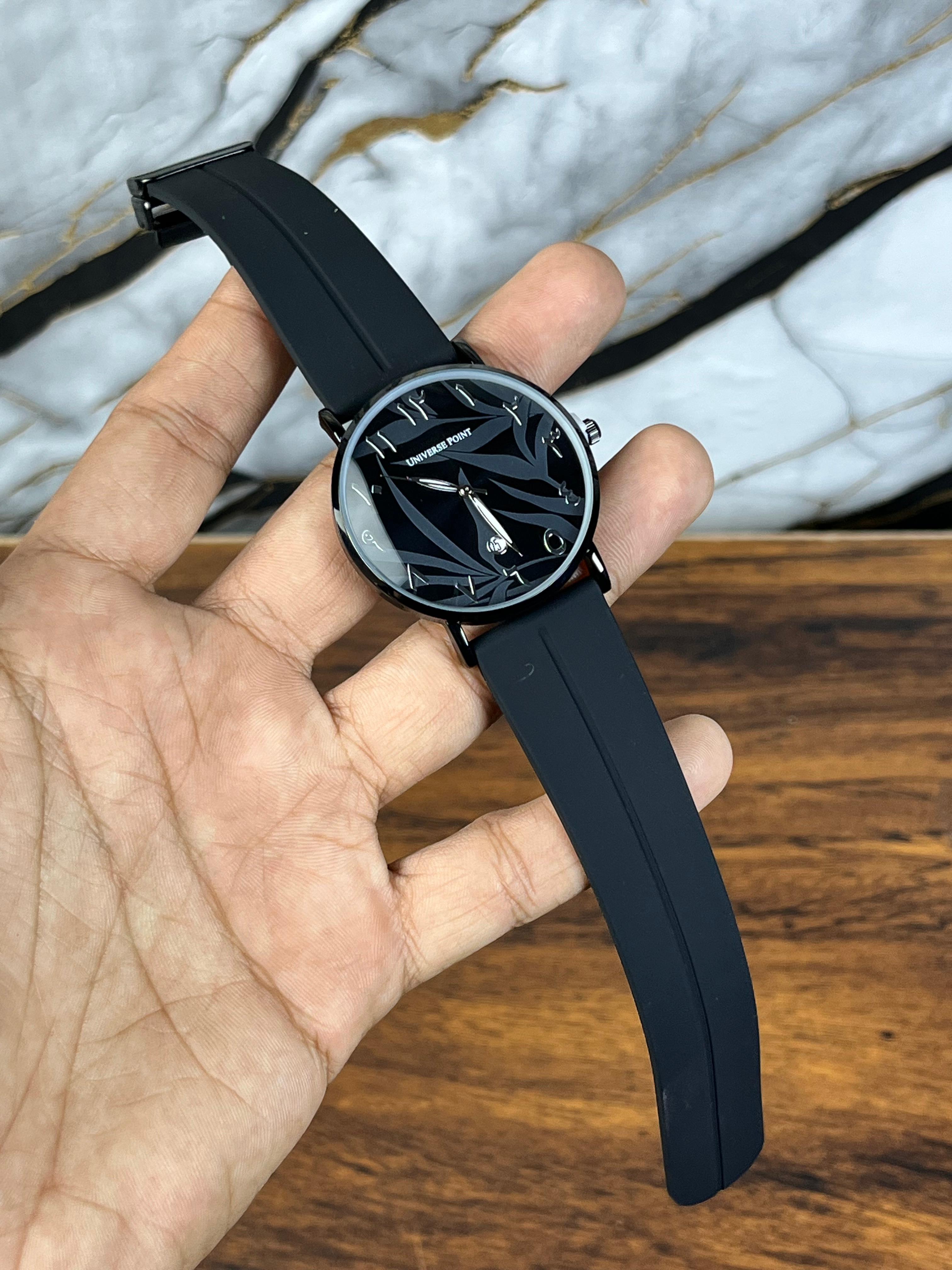 UP Arabic Dial Watch with Leaves Texture | Magnetic Lock
