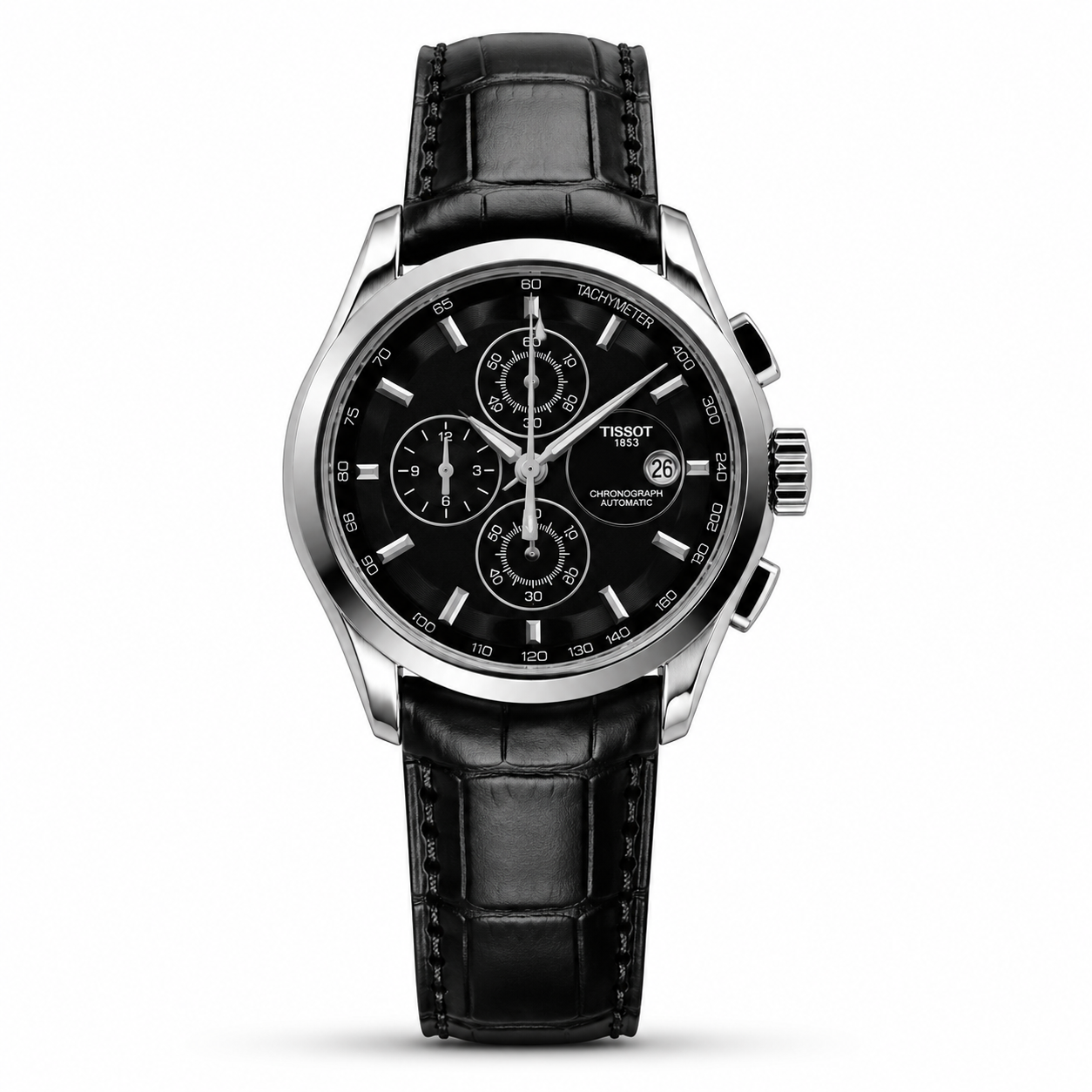 Tsot Leather Strap Chronograph Watch