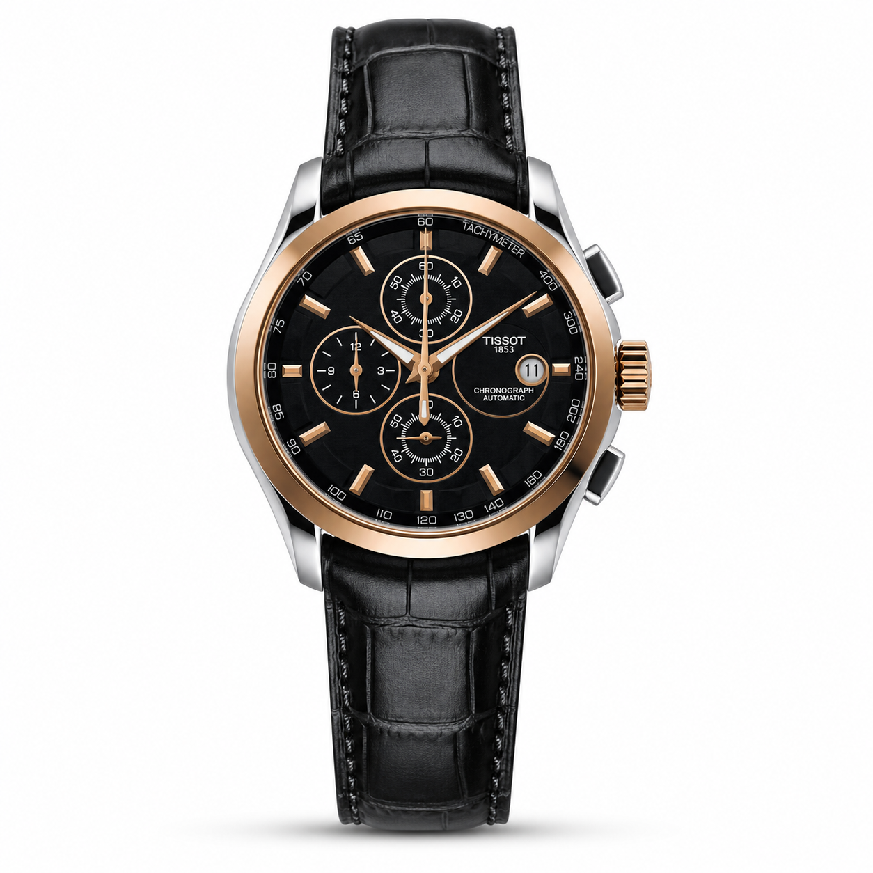 Tsot Leather Strap Chronograph Watch