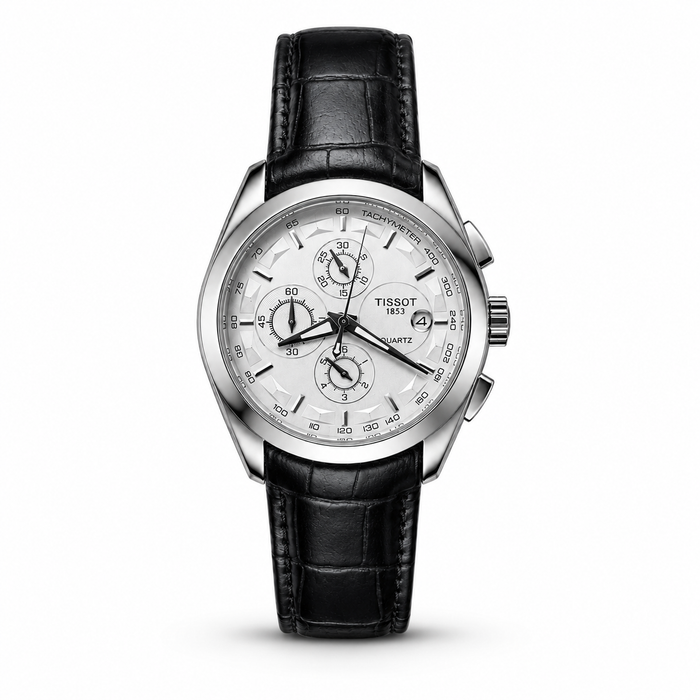 Tsot Leather Strap Chronograph Watch