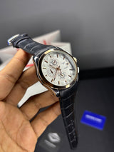 Tsot Leather Strap Chronograph Watch