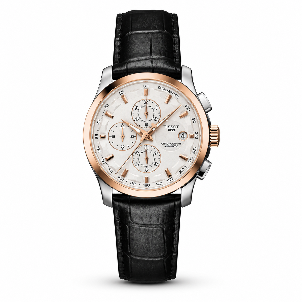 Tsot Leather Strap Chronograph Watch