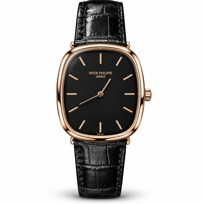 Patek Golden Ellipse Leather Straps Quartz - Copper Case