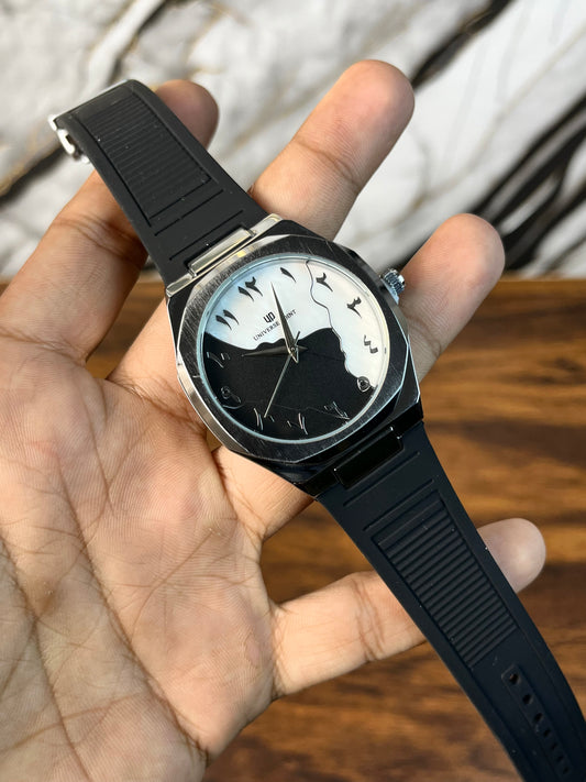 Marble Textured Arabic Dial Watch - Magnetic Strap