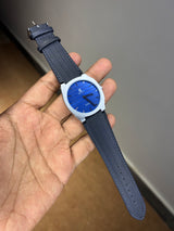 Time Craft Ultra Slim Leather Strap Watch