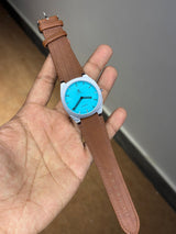 Time Craft Ultra Slim Leather Strap Watch