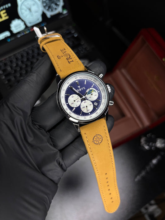 Trove Original Chronograph + Moongraph Leather Strap Watch