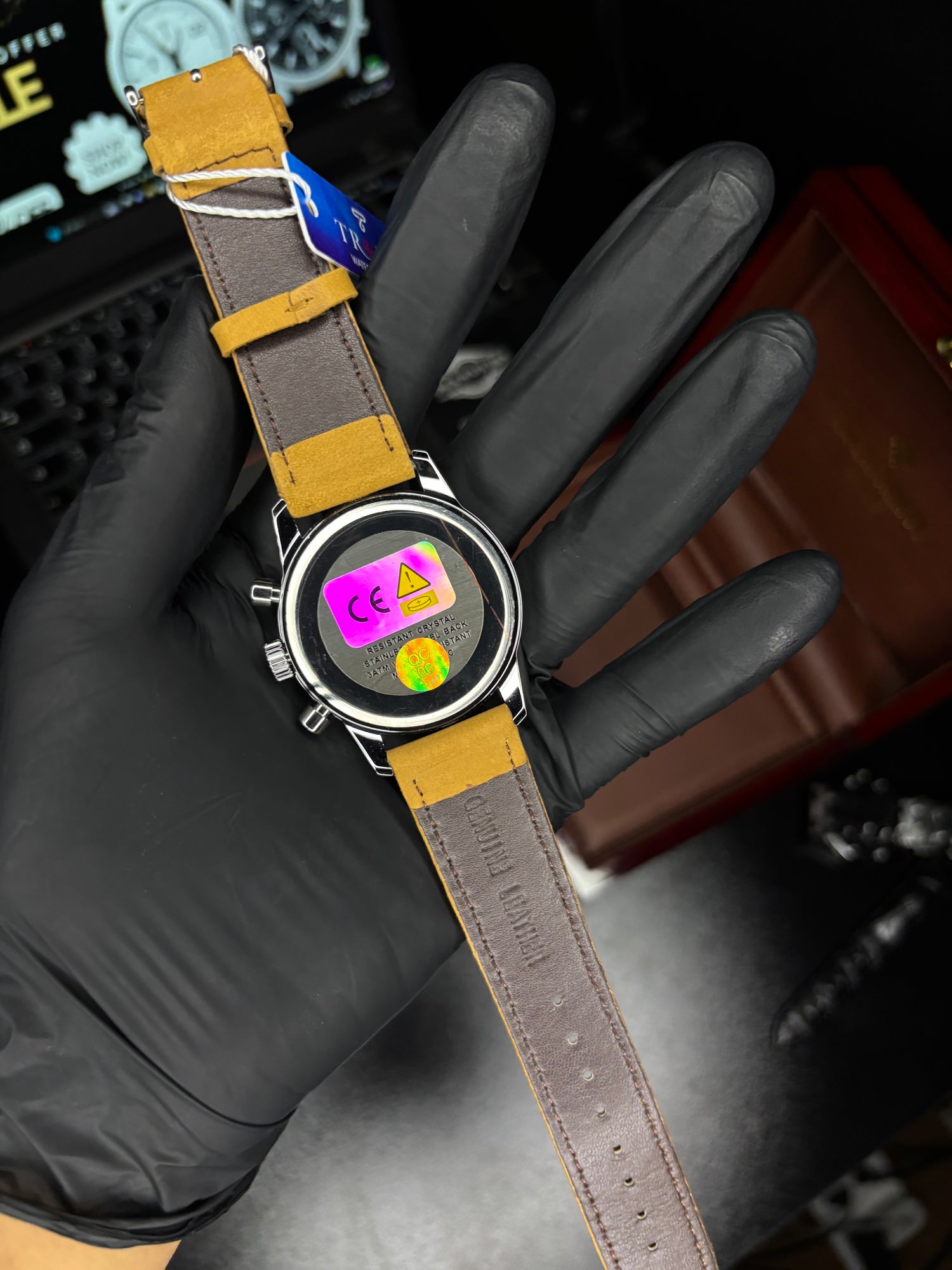 Trove Original Chronograph + Moongraph Leather Strap Watch