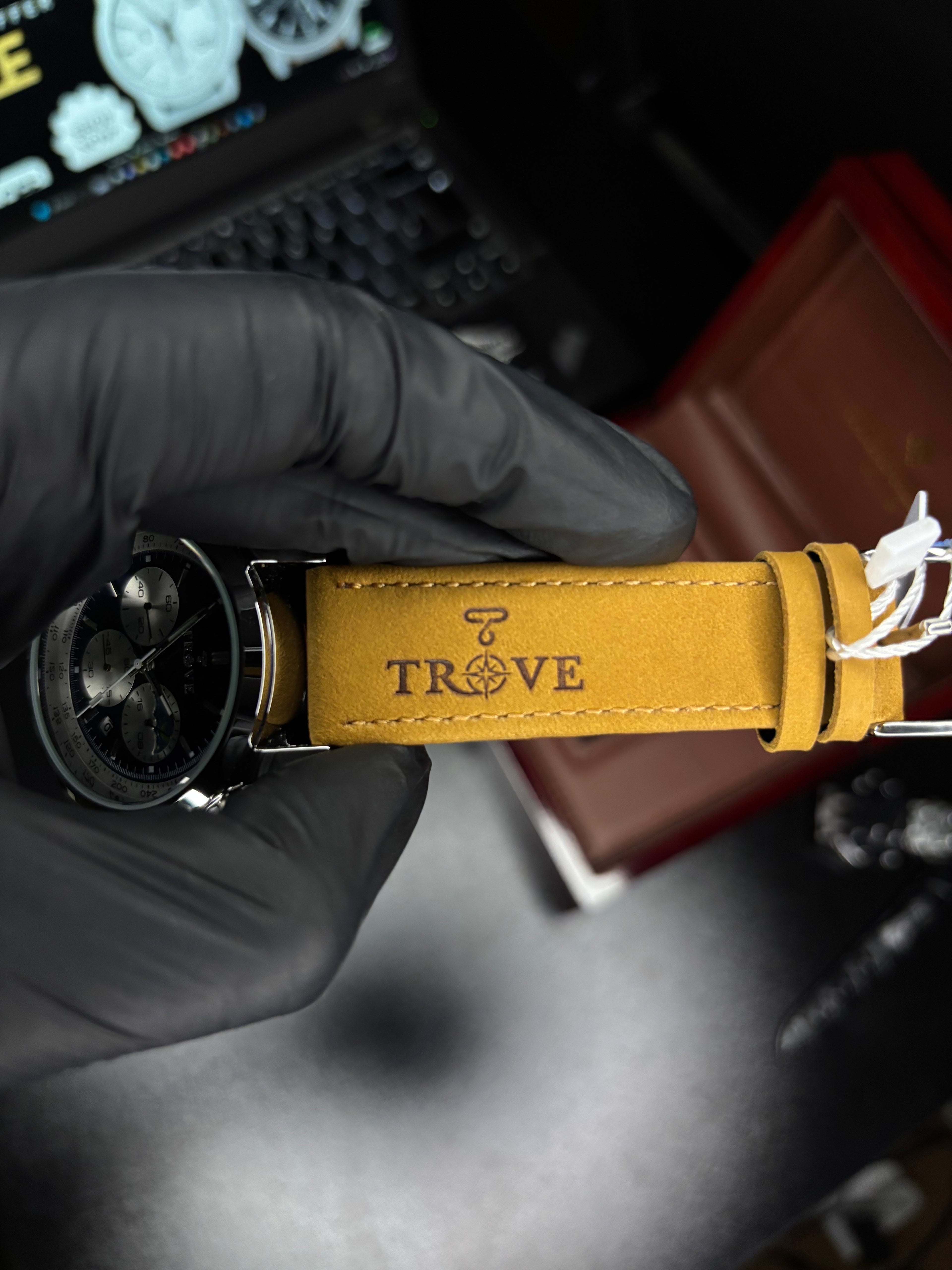 Trove Original Chronograph + Moongraph Leather Strap Watch