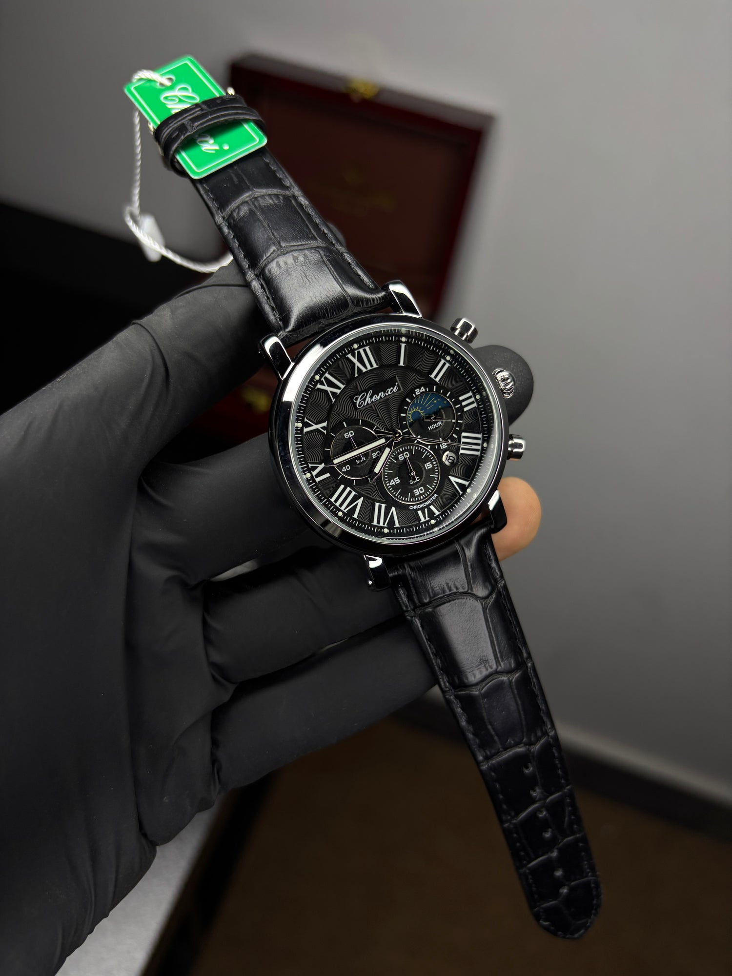 Chenxi Leather Strap Chronograph Watch