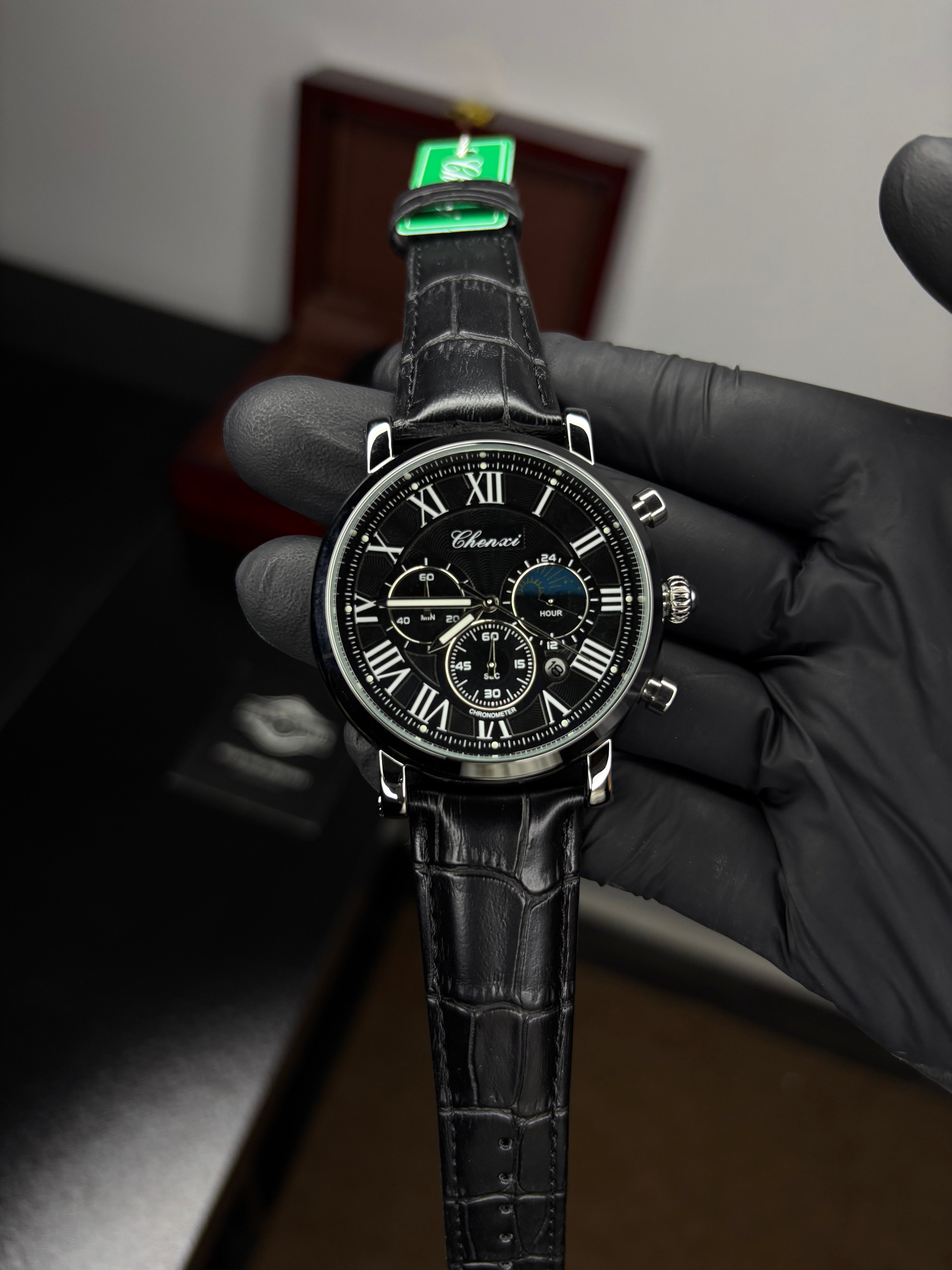 Chenxi Leather Strap Chronograph Watch